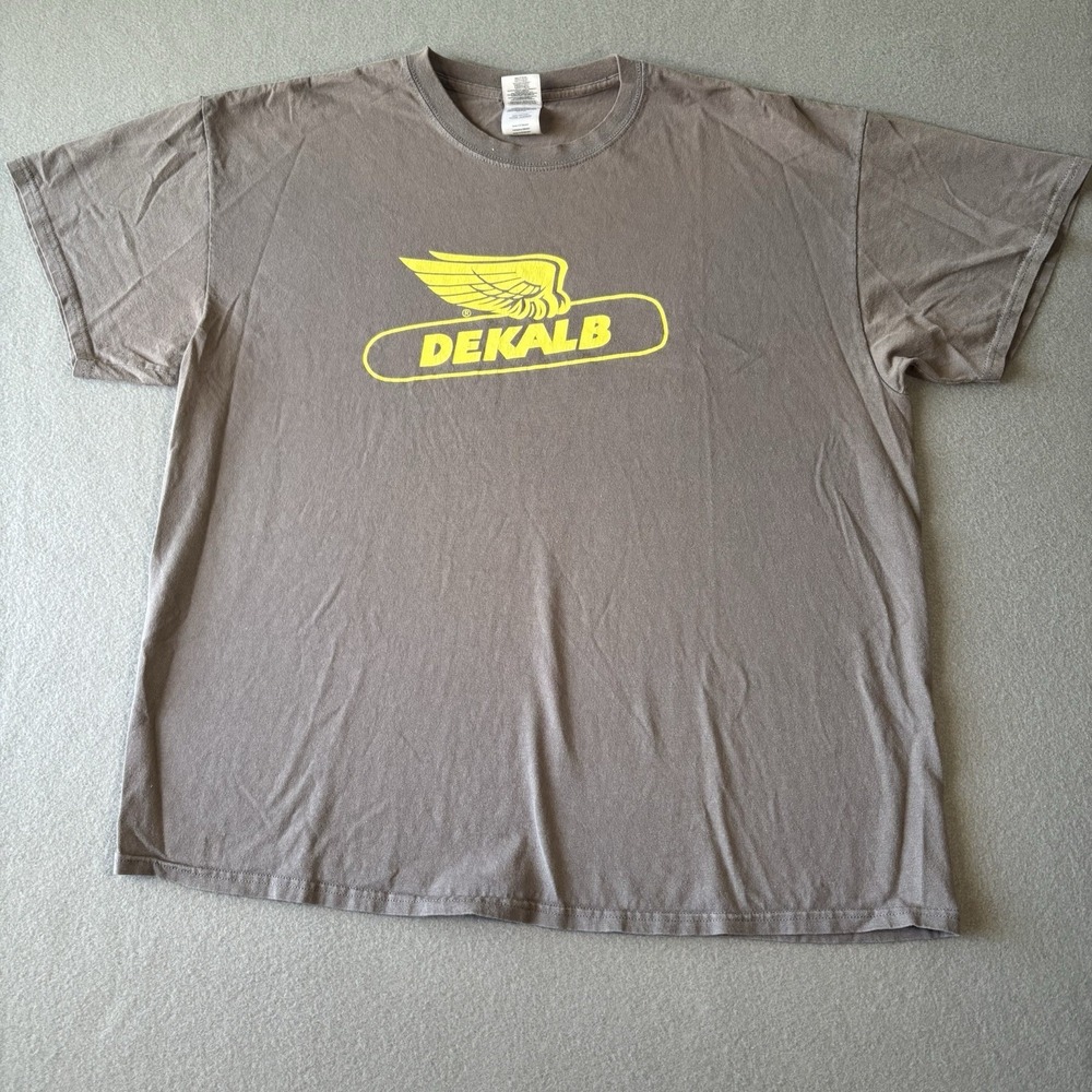 Dekalb Gildan Shirt Mens XL Brown Flying Corn Logo Tractor Farm Seed Country Y2K